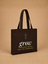 The Rooted Canvas brown botanical quote tote bag, KANVASSE
