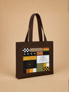 The Terracotta Mosaic abstract collage brown tote bag, KANVASSE