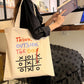 The Maverick Grid abstract print canvas tote bag, view 2