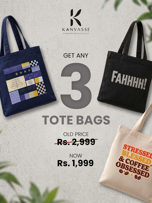 Pack of any 3 Graphic Totes
